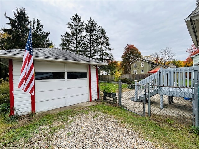 view of garage