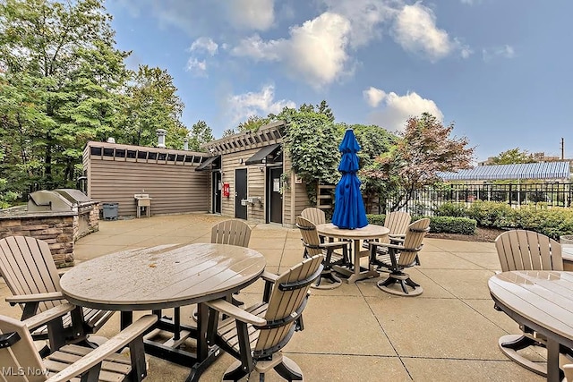 view of patio / terrace featuring exterior kitchen