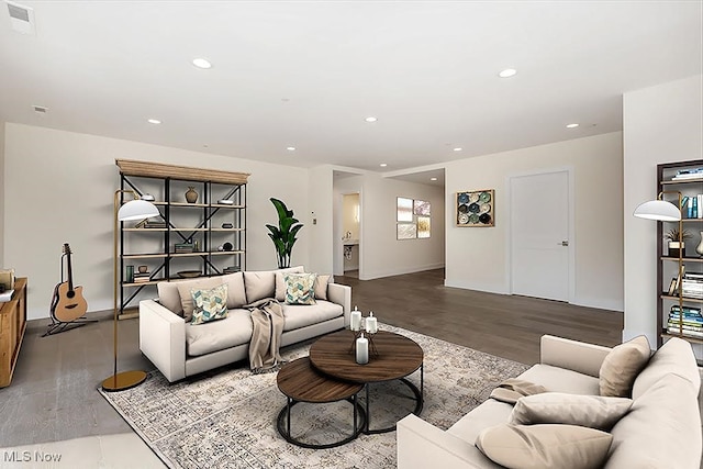 living room featuring hardwood / wood-style floors