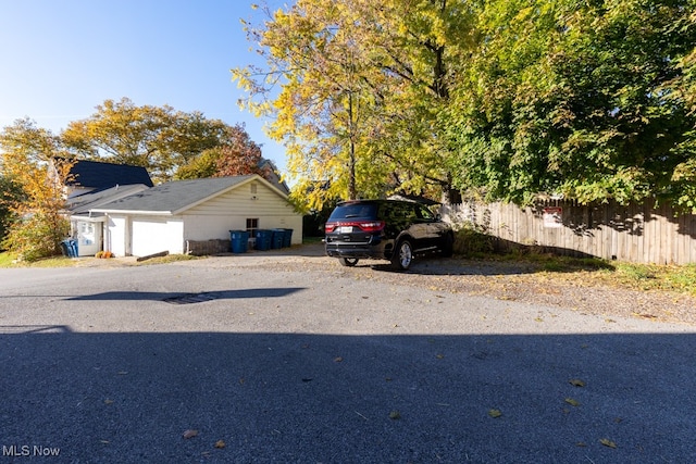 exterior space featuring a garage