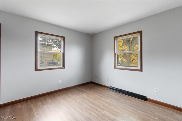 empty room featuring light hardwood / wood-style flooring