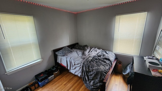 bedroom featuring wood-type flooring