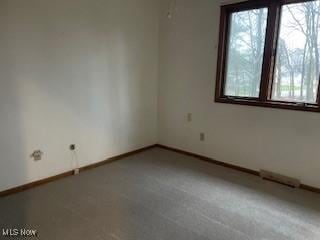 unfurnished room featuring carpet floors and plenty of natural light