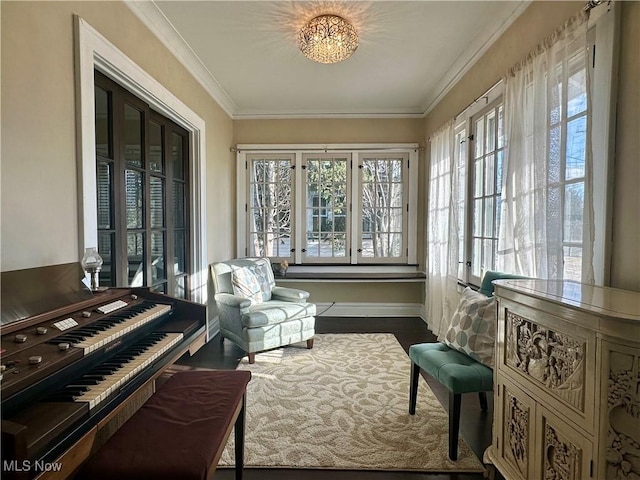 interior space with an inviting chandelier