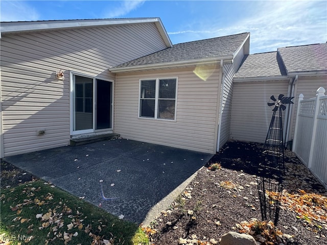 back of house with a patio area