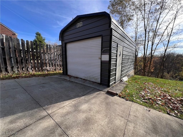 view of garage