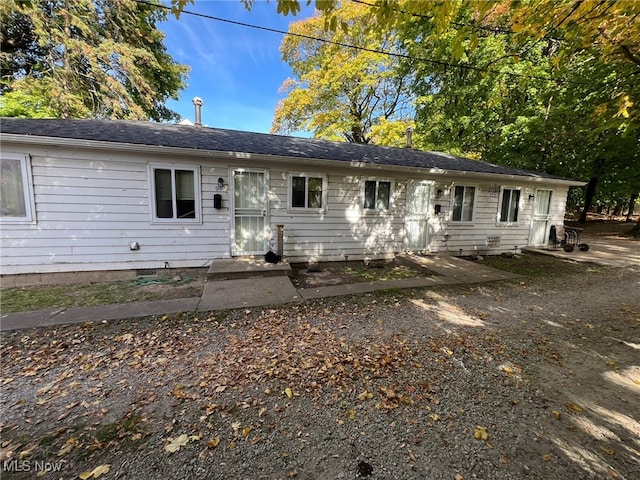 view of single story home