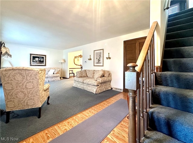 living room featuring hardwood / wood-style flooring