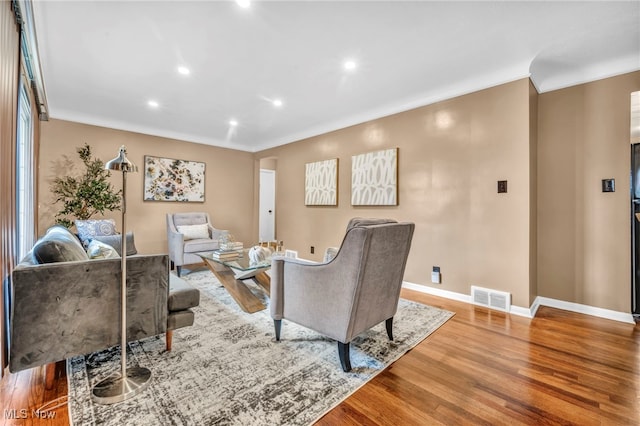 living room featuring wood-type flooring