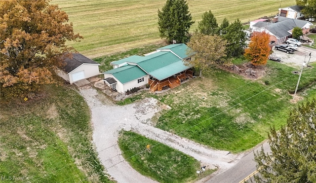 aerial view featuring a rural view