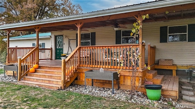 exterior space with covered porch