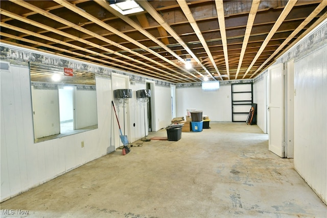 basement with plenty of natural light