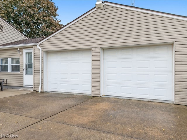 view of garage