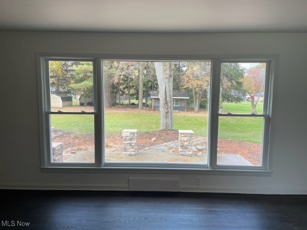 interior space with hardwood / wood-style flooring