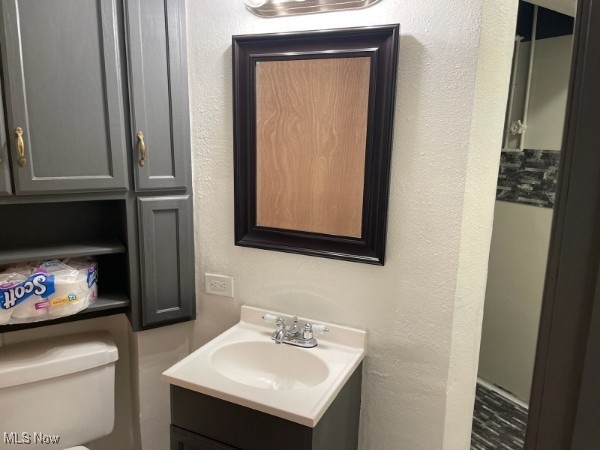 bathroom with toilet and vanity