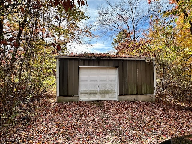 view of garage