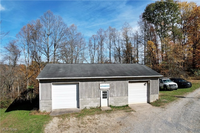 view of garage