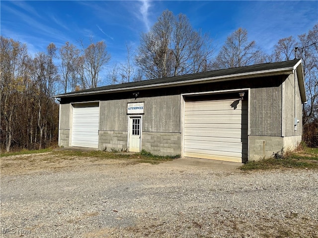 view of garage