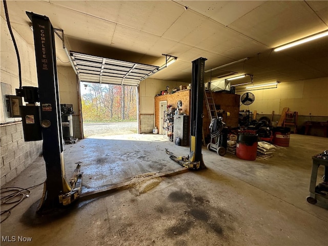 view of garage