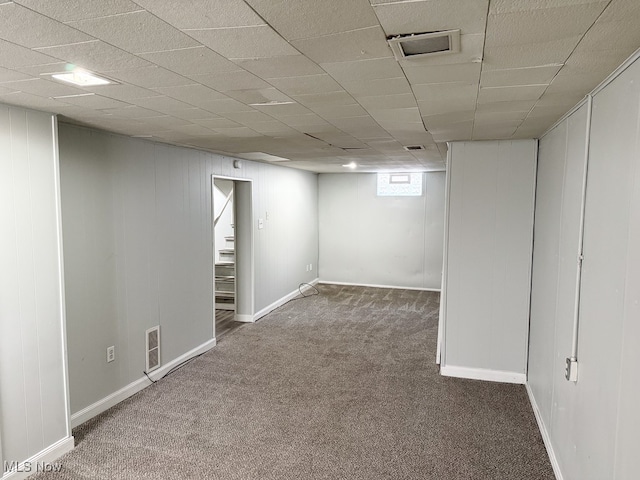 basement with carpet