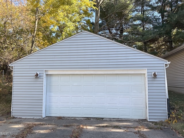 view of garage