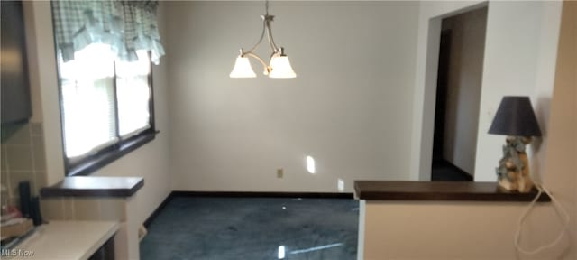 view of carpeted dining area