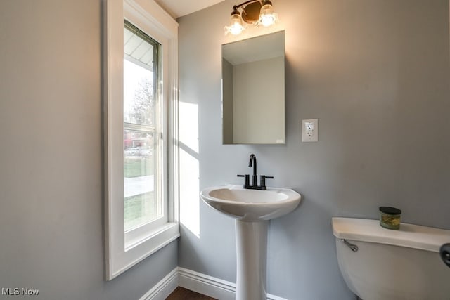 bathroom with toilet and plenty of natural light