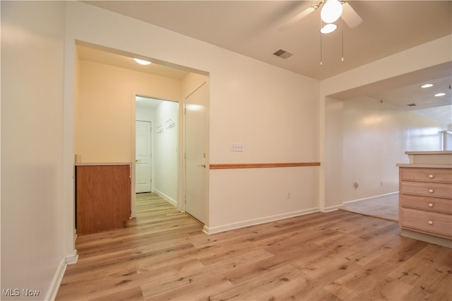 interior space with light hardwood / wood-style flooring