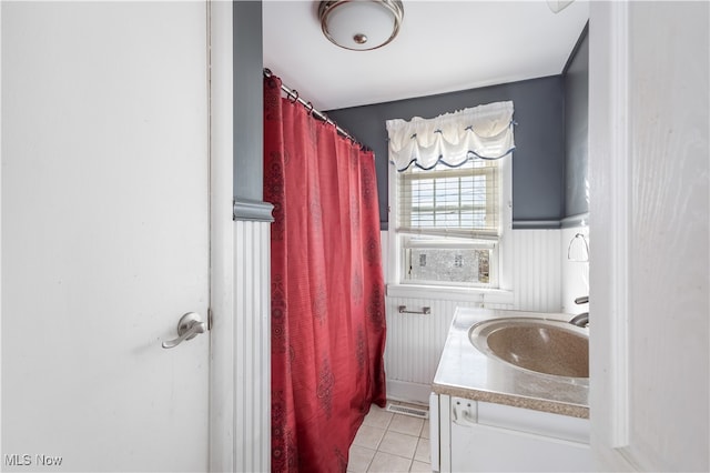 bathroom featuring vanity and tile patterned floors