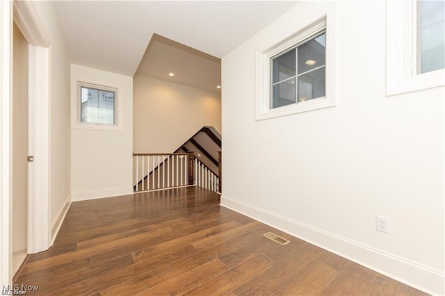 interior space featuring dark wood-type flooring