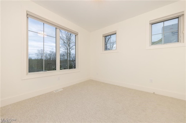 carpeted spare room with plenty of natural light