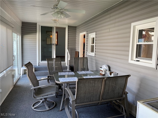 view of patio with ceiling fan