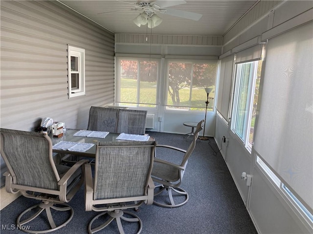 421 W Omar St, Struthers, OH 44471 - sunroom with ceiling fan and outdoor dining space