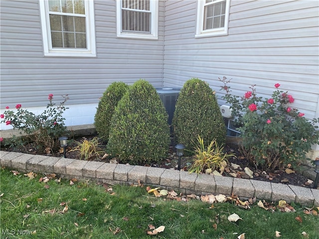 exterior details with central air condition unit