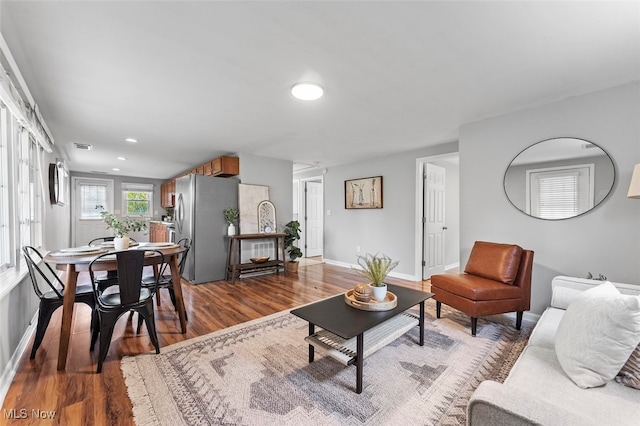 living room featuring hardwood / wood-style floors