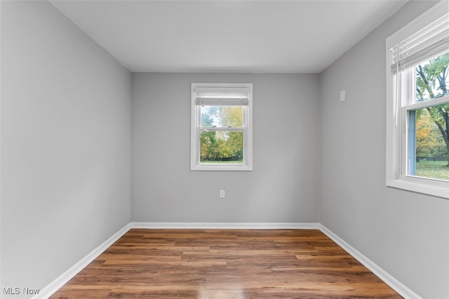 empty room featuring hardwood / wood-style flooring and a wealth of natural light