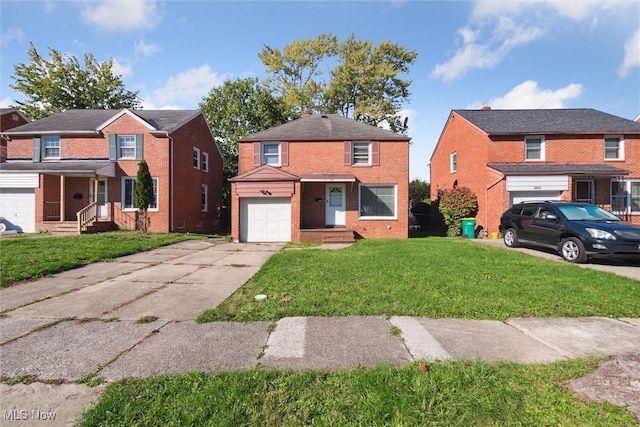 front facade with a front yard