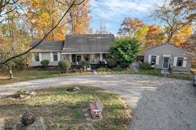 view of front of property with a porch