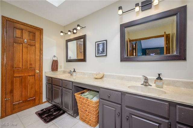 bathroom featuring vanity and tile patterned floors