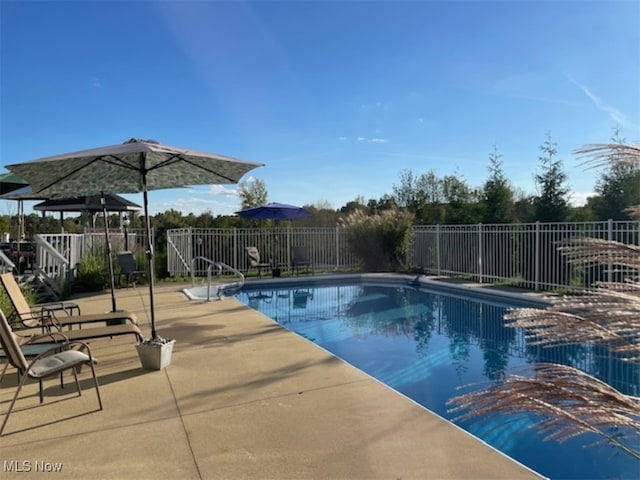 view of pool with a patio area