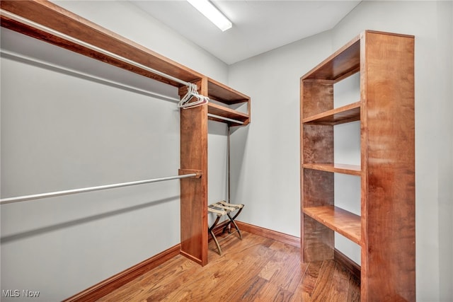 spacious closet with hardwood / wood-style floors