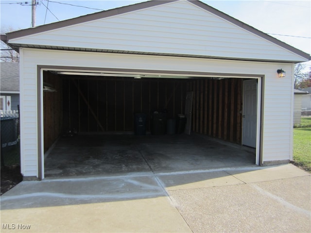 view of garage