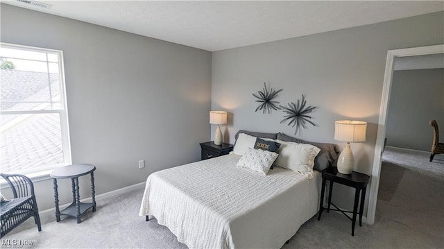 carpeted bedroom with multiple windows