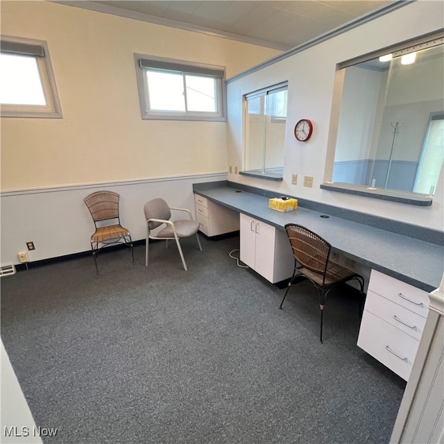 unfurnished office with built in desk