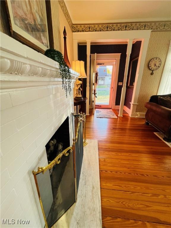 hallway featuring hardwood / wood-style floors