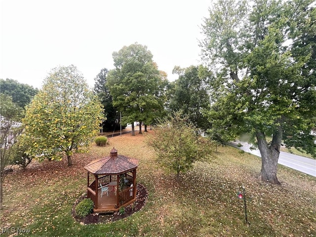 view of yard with a gazebo