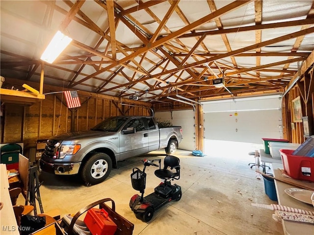 garage featuring a garage door opener