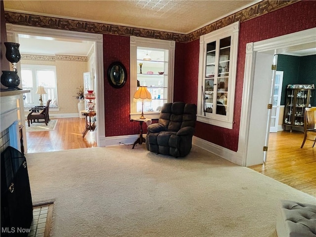 living area featuring light wood-type flooring