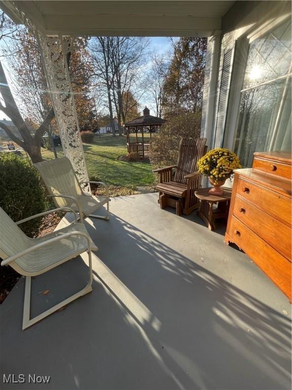 view of patio with a gazebo