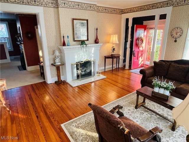 living room featuring wood-type flooring